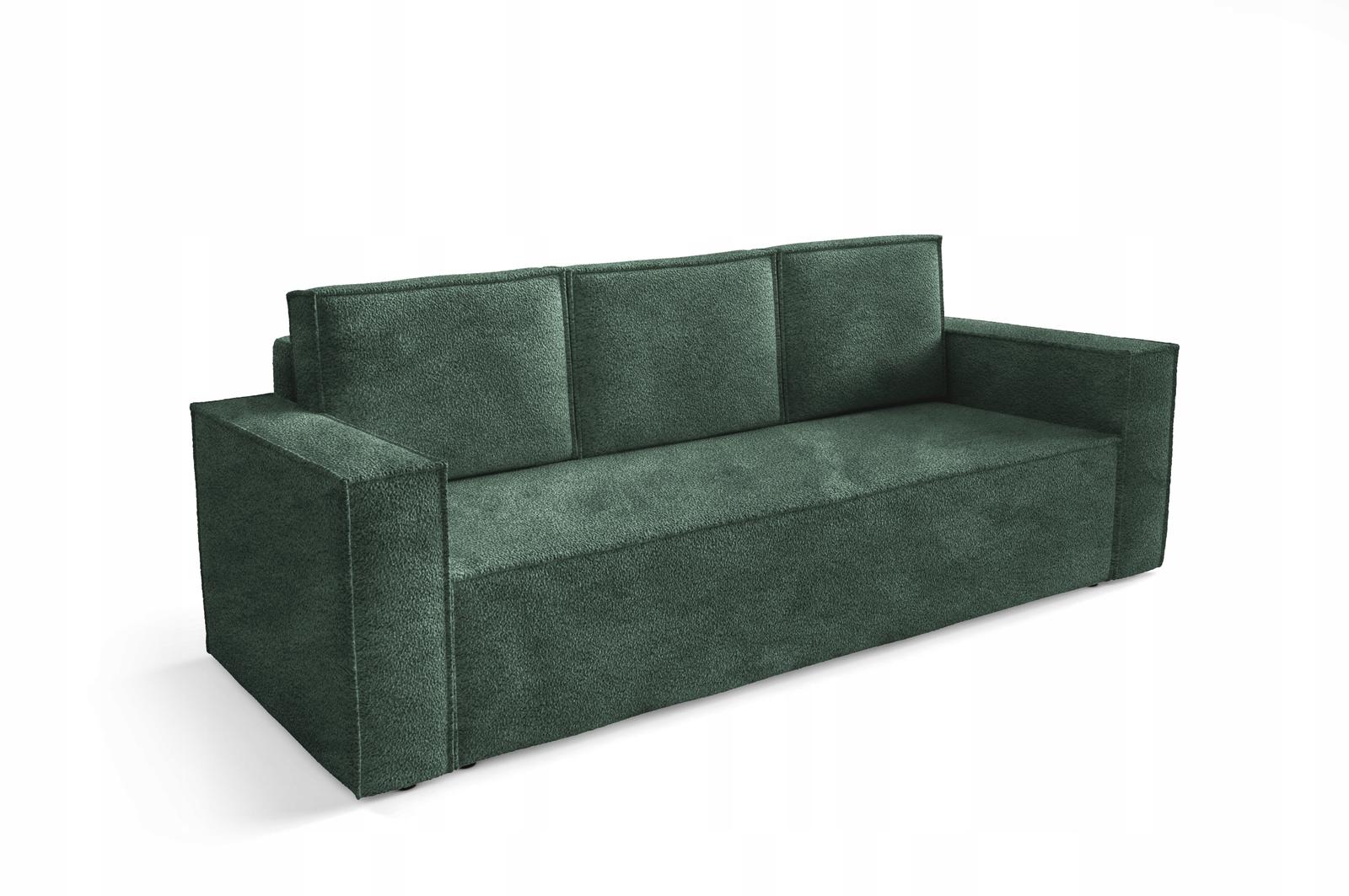 Kanapa CORDA 248x96x93 cm sofa z funkcją spania automat i pojemnik BOUCLE zielona do salonu nr. 3