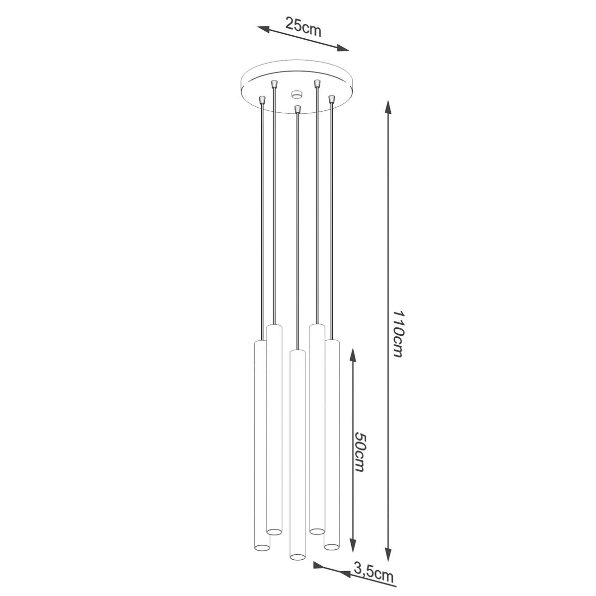 Lampa wisząca PASTELO 5P drewno 110x25x25cm nowoczesna G9 do salonu nr. 5