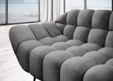 Sofa GAPPA 200x94x82 cm monolith 92 nowoczesna kanapa pikowana wersal ciemnoszara do salonu - Miniaturka zdjęcia nr 4
