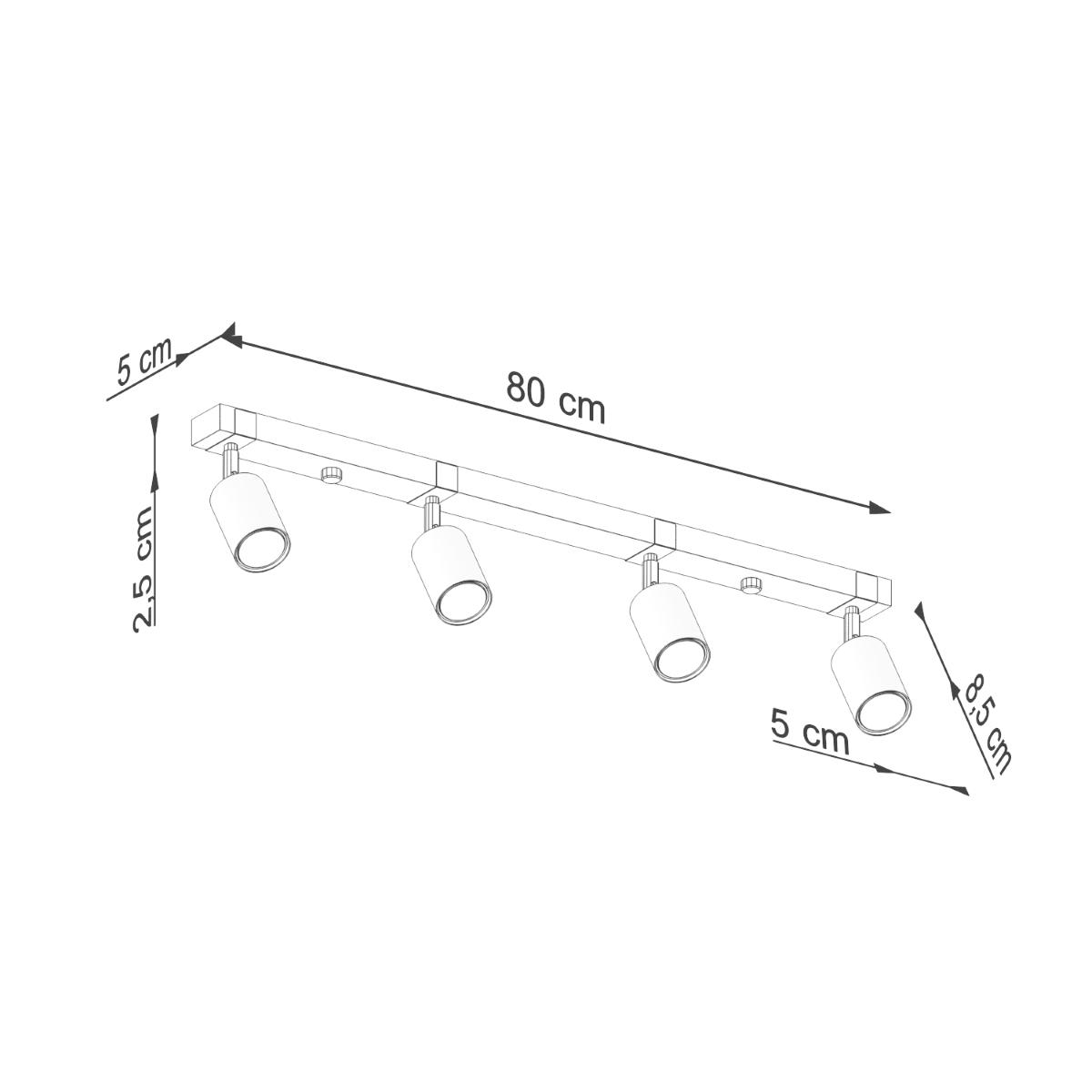 Plafon FAGER 4L czarny 17.2x6x88cm nowoczesna lampa GU10 do salonu  nr. 10