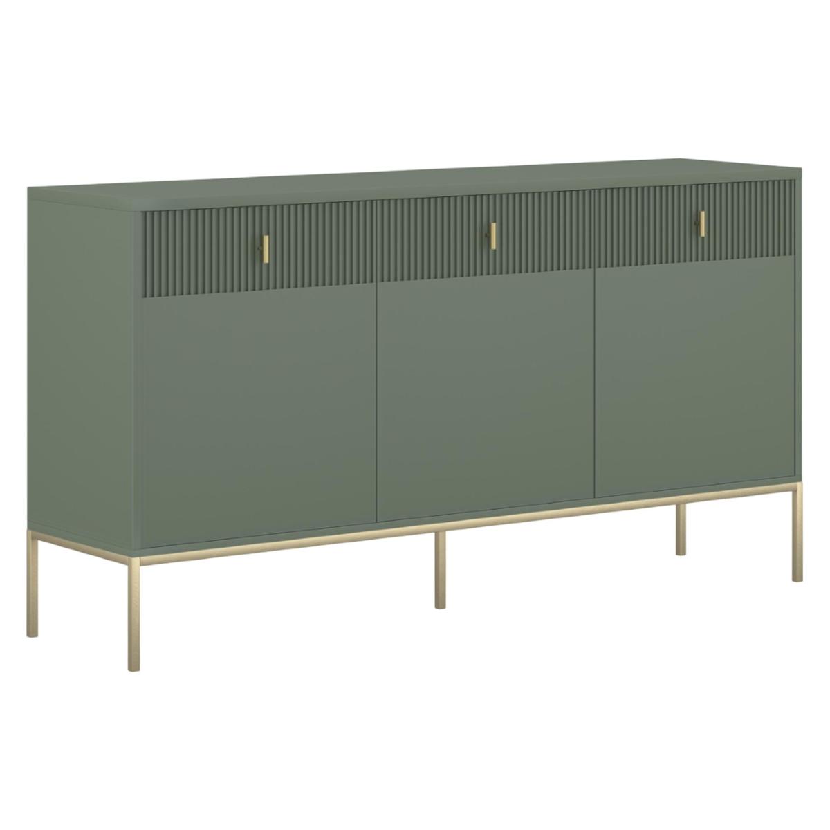 Komoda Maggiore 154 cm 3D3S smoke green złoty biały