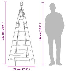  Choinka z lampek 180 cm na maszt 200 LED zimne białe na święta do ogrodu - Miniaturka zdjęcia nr 10