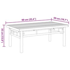 Stolik kawowy 90x50x35 cm bambusowy do salonu lub na balkon - Miniaturka zdjęcia nr 8