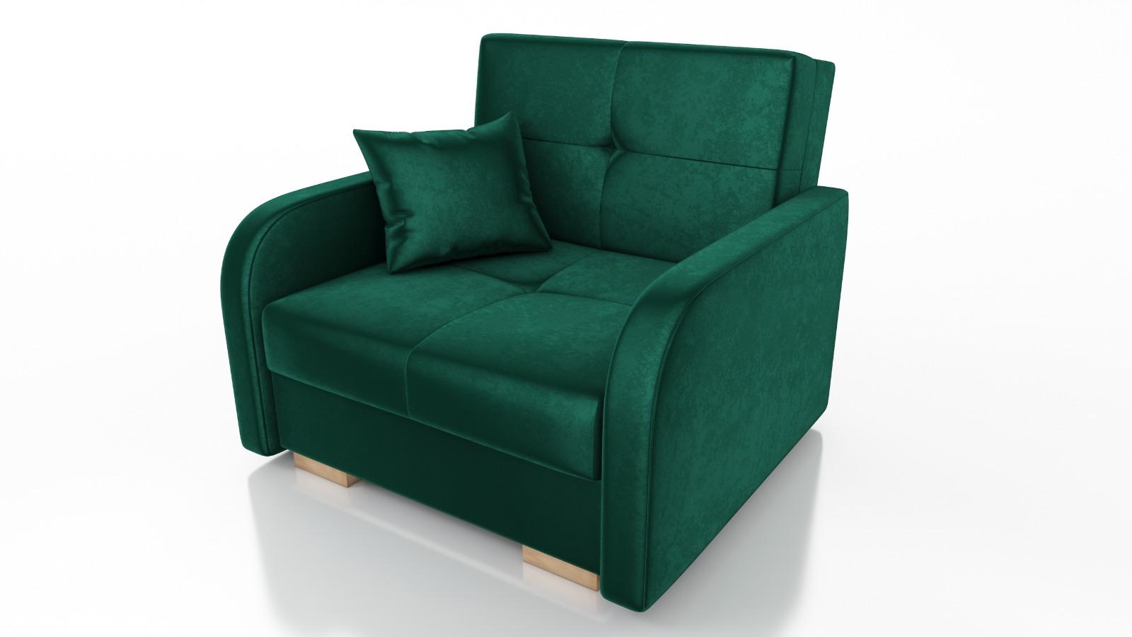 Sofa Pola 85x103x97 cm z funkcją spania do salonu rozkładana monolith ciemnozielona