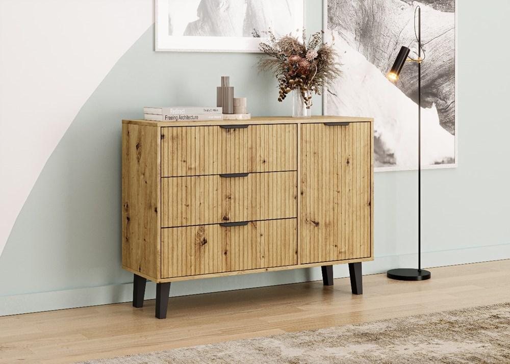 Komoda Scandi 81,5x110x39 cm do salonu dąb artisan nr. 4