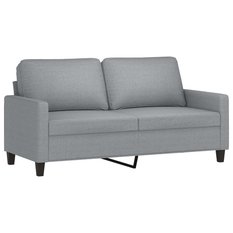 Sofa 158x77x80 cm 2-osobowa wygodna tapicerowana tkaniną jasnoszara do salonu - Miniaturka zdjęcia nr 1