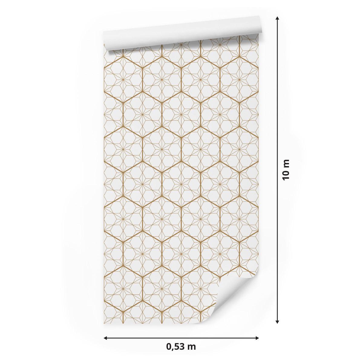 Tapeta geometryczna - sześciokąty, dekoracja w stylu nowoczesnym nr. 2