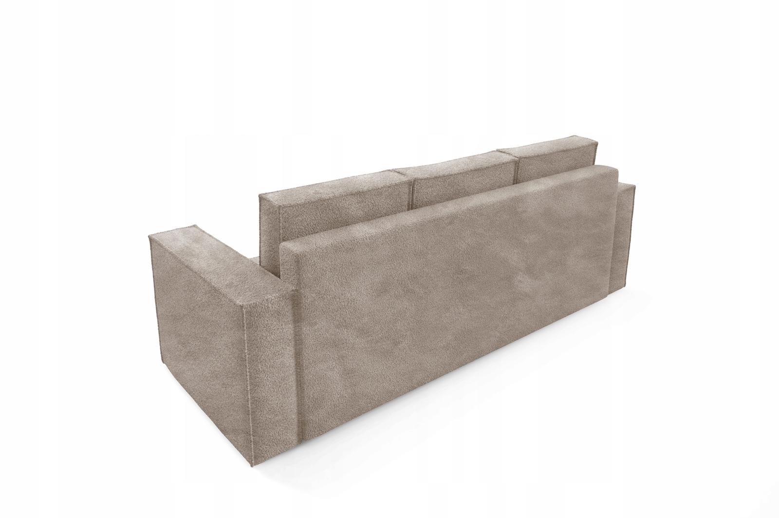 Kanapa CORDA 248x96x93 cm sofa z funkcją spania automat i pojemnik BOUCLE beżowa do salonu nr. 6