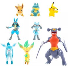 POKEMON 8-PAK GARCHOMP LUCARIO LEAFEON GLACEON RIOLU EEVEE PIKACHU MUNCHLAX - Miniaturka zdjęcia nr 3