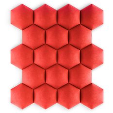 Panele tapicerowane  26x30 cm hexagon magic velvet czerwony - Miniaturka zdjęcia nr 7