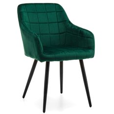 Krzesło ORTE zielone tapicerowane welurowe pikowane do jadalni lub salonu