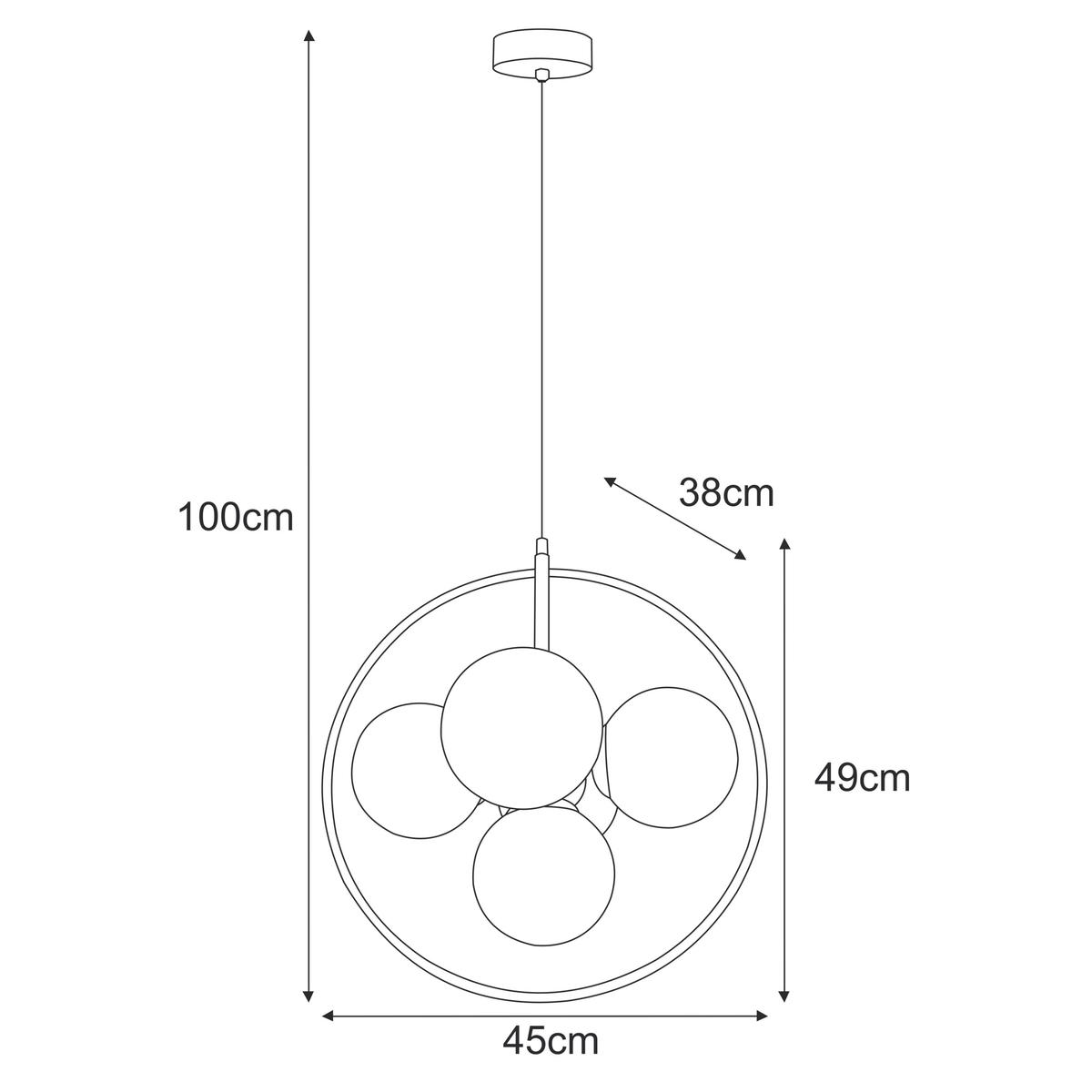 Lampa wisząca K-3836 NEO 45x100x38 cm do salonu lub pokoju czarny/grafitowy nr. 3