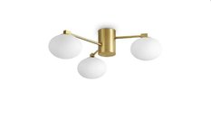 Plafon Hermes pl3 d60 Brass złoty stelaż 3 źródła światła do salonu  - Miniaturka zdjęcia nr 1