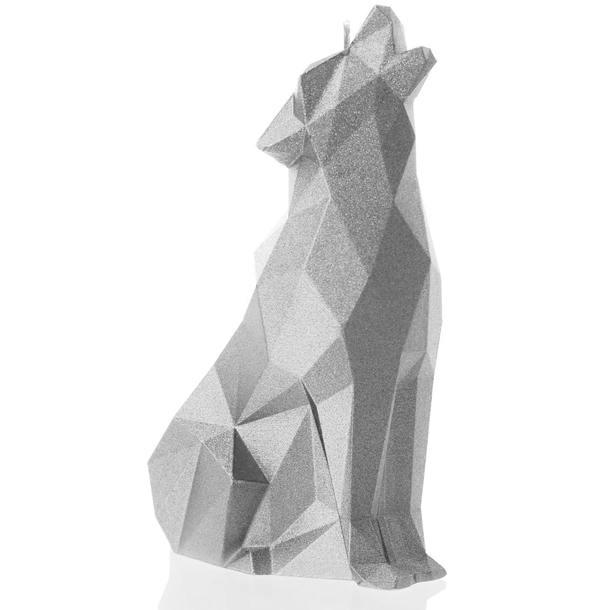 Świeca Wolf Low-Poly Silver