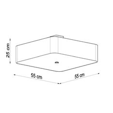 Plafon LOKKO 55 czarny 25x55x55cm E27 nowoczesna lampa do salonu - Miniaturka zdjęcia nr 4