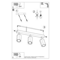 Plafon ZEKE 3 dąb 20x5x45cm nowoczesna lampa GU10 do salonu  - Miniaturka zdjęcia nr 5