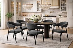 2x krzesło tapicerowane do jadalni VANO stelaż czarny, tkanina Aragon grafit cena za jedną sztukę 221,20 zł - Miniaturka zdjęcia nr 3