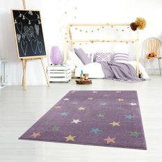 Dywan dziecięcy Violet Stars 100x160 cm do pokoju dziecięcego fioletowy w gwiazdki