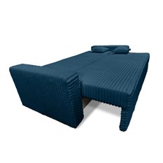 Kanapa rozkładana z funkcją spania 230x90x85 cm poduszki top gruby sztruks niebieska - Miniaturka zdjęcia nr 3