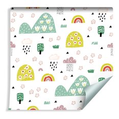 Tapeta Ścienna Dla Dzieci KWIATKI Chmury Tęcza 53x1000  - Miniaturka zdjęcia nr 3
