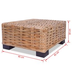  Stolik kawowy  45x45x30 cm do salonu pokoju dziennego naturalny rattan - Miniaturka zdjęcia nr 2