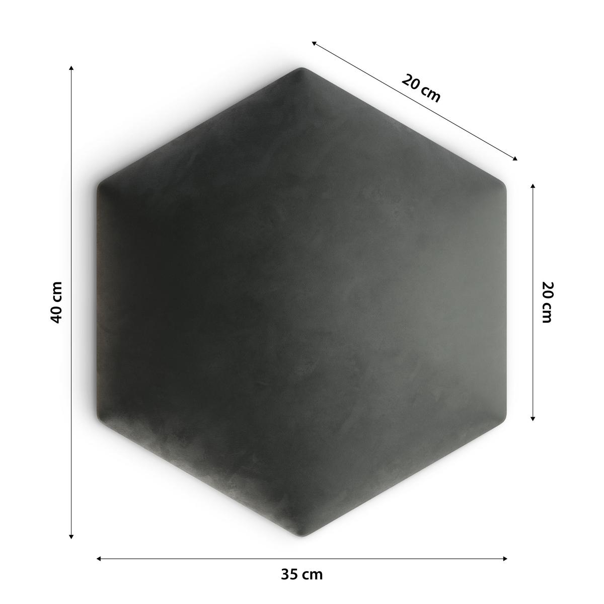 Panele tapicerowane 35x40 cm hexagon magic velvet szary nr. 4