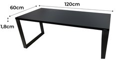 Biurko gamingowe model Low 120x71x60 cm czarne LOFT blat 1,8 cm - Miniaturka zdjęcia nr 2