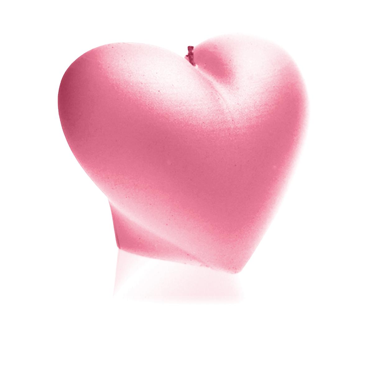 Świeca Heart Smooth Pink