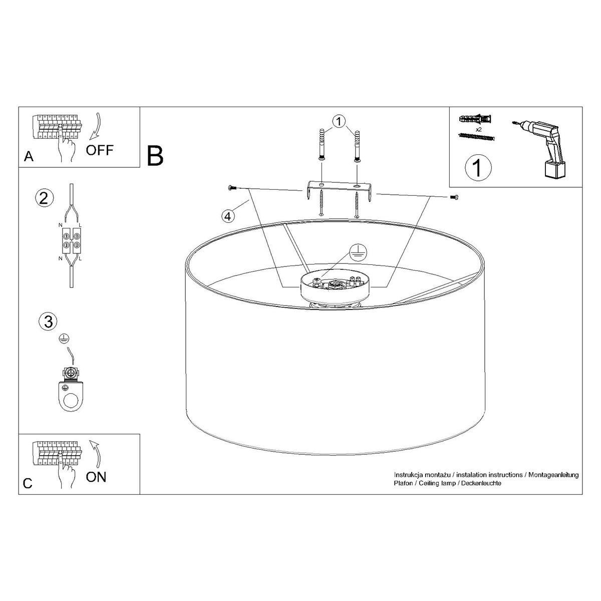 Plafon TELESTO biały/ciemny brąz 20x35x35cm E27 nowoczesna lampa do salonu nr. 9