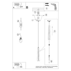 Lampa wisząca PRYSM 1 czarna 120x8x8cm nowoczesna lampa G9 do salonu - Miniaturka zdjęcia nr 11