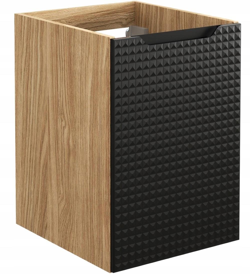 Szafka Łazienkowa POD BLAT 40 cm CZARNA Wisząca FRONT 3D MDF LUXOR