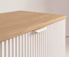 Szafka łazienkowa WILLY 80x47x60 cm z blatem orzech ryflowane fronty biała złote uchwyty - Miniaturka zdjęcia nr 3
