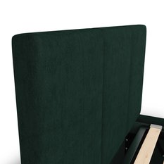 Łóżko Pojedyncze 90x200cm łóżko tapicerowane z pojemnikiem butelkowa zieleń do sypialni wezgłowie 88 cm - Miniaturka zdjęcia nr 8