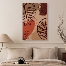 Obraz Do Salonu Abstrakcyjne Liście Natura Styl Boho 80x120cm - Miniaturka zdjęcia nr 5