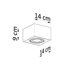 Plafon QUATRO 1 beton 9x14x14cm nowoczesna lampa GU10/ES111 do salonu  - Miniaturka zdjęcia nr 4