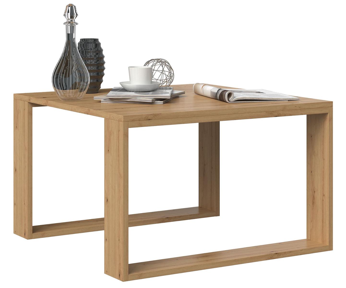 Stolik kawowy ława loft Modern Mini 67x67x40 cm  klasyczny brązowy dąb artisan do salonu