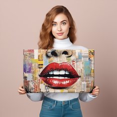 Obraz Ścienny Do Sypialni ABSTRAKCJA Portret Czerwone Usta Pop-Art 120x80cm - Miniaturka zdjęcia nr 7