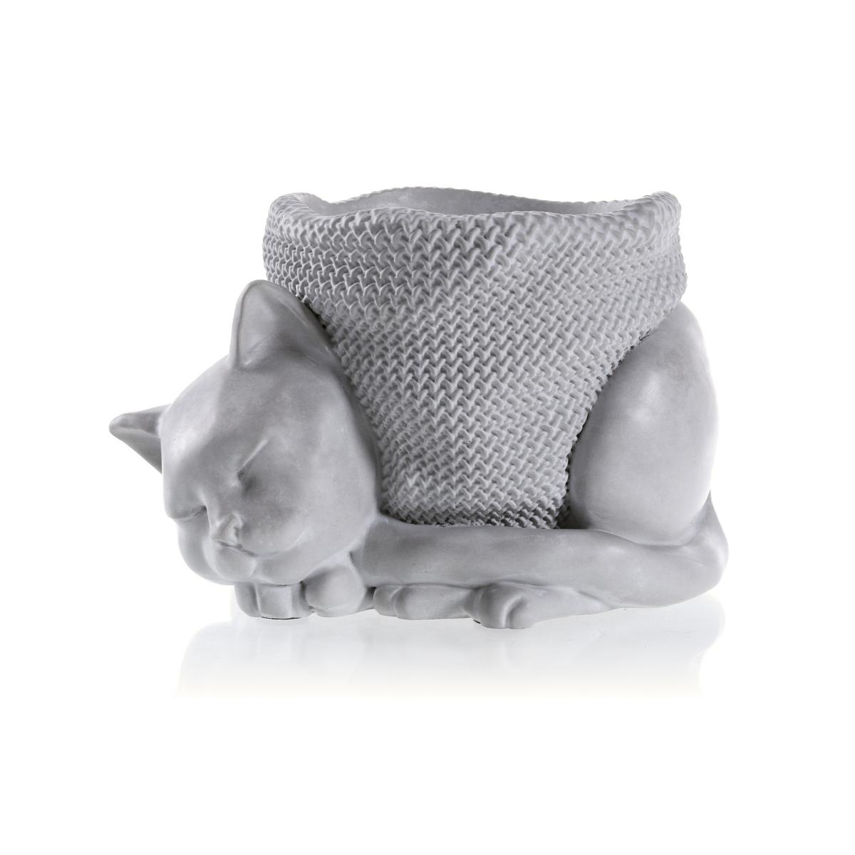 Donica Sleepy Cat Unpainted 12 cm