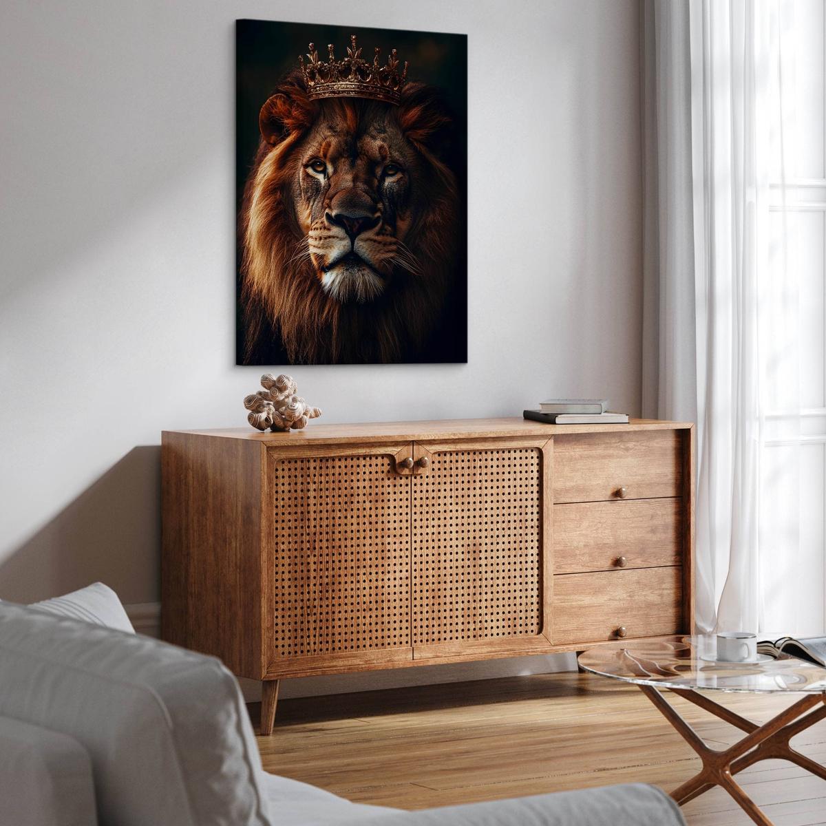 Obraz Na Płótnie Dostojny Lew W Koronie 20x30 Dekoracja Abstrakcyjna nr. 6