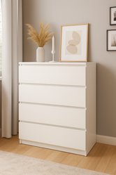 Komoda MARTUSIA 80x40x97 cm 4 szuflady biała do salonu i sypialni - Miniaturka zdjęcia nr 2