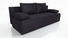 Kanapa Zoja z funkcją spania 82x201x91 cm z pojemnikiem na pościel do sypialni kronos czarna - Miniaturka zdjęcia nr 1