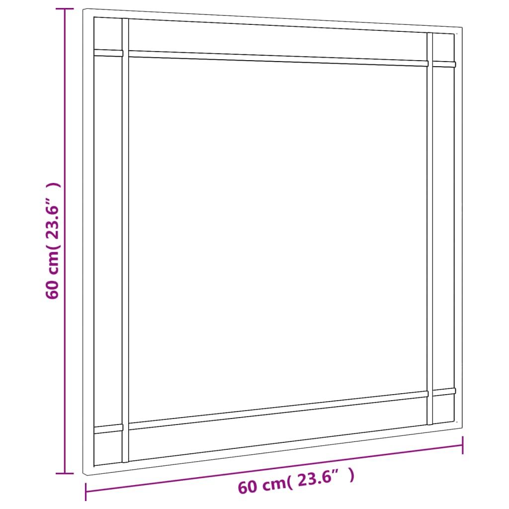 Lustro 60x60 cm do sypialni łazienki ścienne kwadratowe żelazo czarne nr. 7