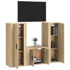 Zestaw szafek RTV 40x34,5x100 cm 3 szt dąb sonoma do salonu - Miniaturka zdjęcia nr 3