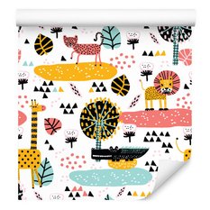 Tapeta dla dziewczynki safari zwierzęta lwy drzewa  - Miniaturka zdjęcia nr 3