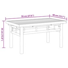 Stolik kawowy 70x40x35 cm bambusowy do salonu lub na balkon - Miniaturka zdjęcia nr 8