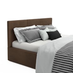 Łóżko tapicerowane 120x200x88 cm do sypialni z pojemnikiem automatycznym na pościel brązowe - Miniaturka zdjęcia nr 12