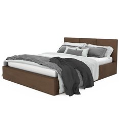 Łóżko tapicerowane do sypialni basic 120x200x88 cm łózko podwójne z pojemnikiem brązowe - Miniaturka zdjęcia nr 10