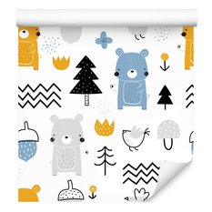 Tapeta Do Pokoju Dziecięcego MISIE Ptaki Drzewka  - Miniaturka zdjęcia nr 7