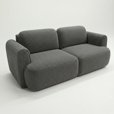 Kanapa rozkładana ITALY 253x110x82 cm sofa z funkcją spania tkanina LOOP ciemnoszara - Miniaturka zdjęcia nr 1