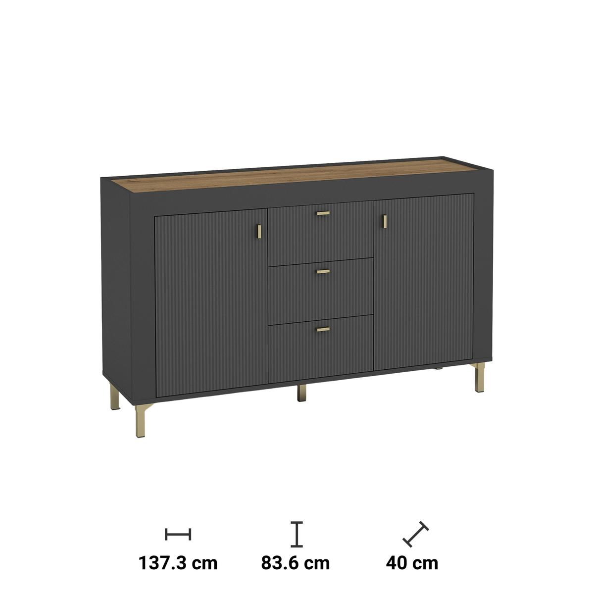 Komoda Mossa 137 cm do salonu czarny nr. 3